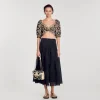 Sandro Paris Top Cropped Bordado Ingles-Mulheres Tops E Camisas