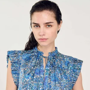 Sandro Paris Top Estampado-Mulheres Tops E Camisas