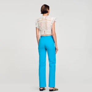 Sandro Paris Top Recortado Com Babados-Mulheres Tops E Camisas