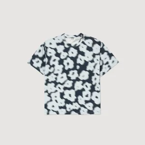 Sandro Paris T-Shirt De Algodao Com Flores-Homem Camisetas E Pólos