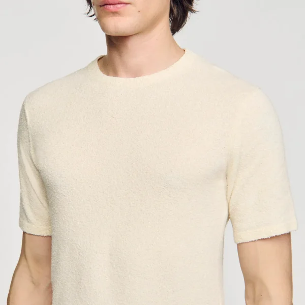 Sandro Paris T-Shirt De Malha Felpuda-Homem Camisetas E Pólos