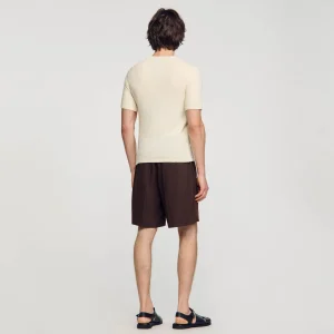 Sandro Paris T-Shirt De Malha Felpuda-Homem Camisetas E Pólos