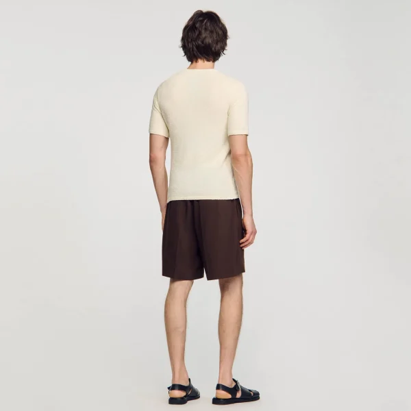Sandro Paris T-Shirt De Malha Felpuda-Homem Camisetas E Pólos