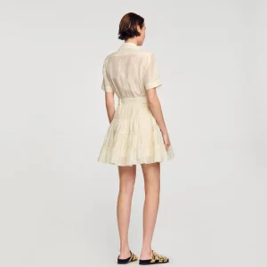 Sandro Paris Vestido Curto Com Babados-Mulheres Vestidos