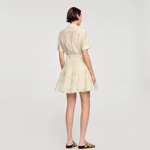 Sandro Paris Vestido Curto Com Babados-Mulheres Vestidos