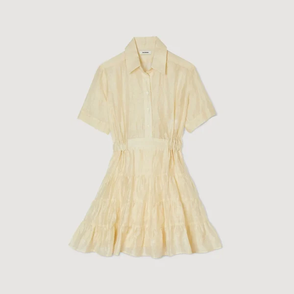 Sandro Paris Vestido Curto Com Babados-Mulheres Vestidos