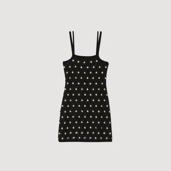 Sandro Paris Vestido Curto Com Borlas De Concha-Mulheres Vestidos