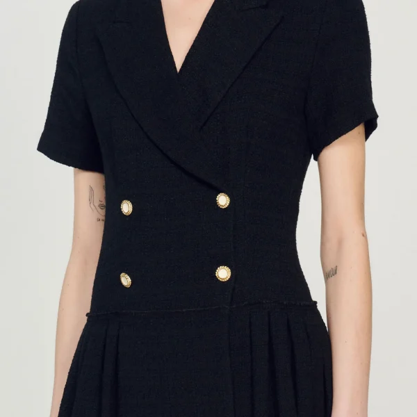 Sandro Paris Vestido Curto De Tweed-Mulheres Vestidos