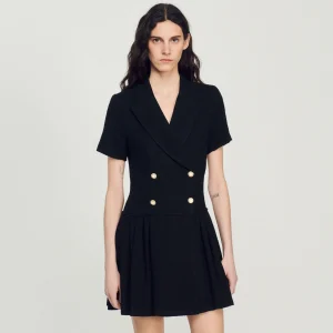 Sandro Paris Vestido Curto De Tweed-Mulheres Vestidos