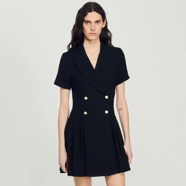 Sandro Paris Vestido Curto De Tweed-Mulheres Vestidos