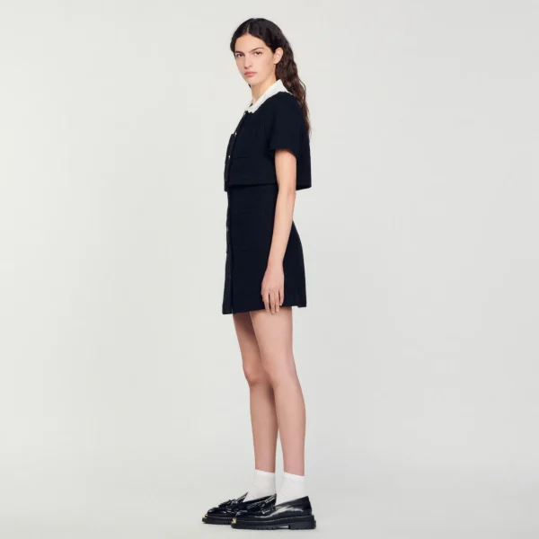 Sandro Paris Vestido Curto De Tweed-Mulheres Vestidos