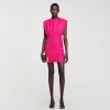 Sandro Paris Vestido Curto Drapeado-Mulheres Vestidos