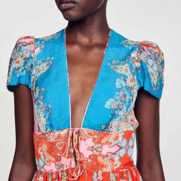 Sandro Paris Vestido Curto Estampado-Mulheres Vestidos