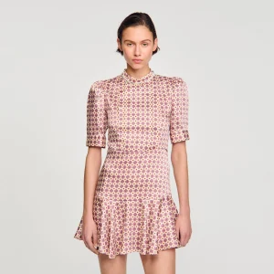 Sandro Paris Vestido Curto Estampado-Mulheres Vestidos