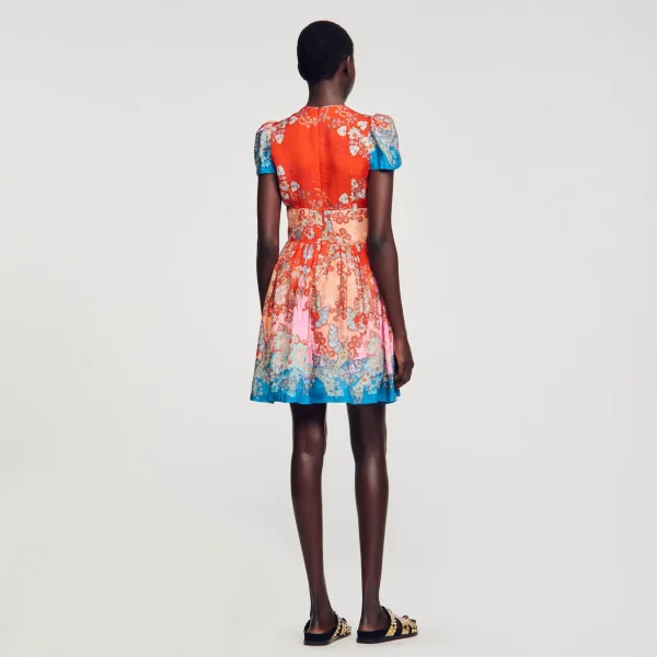 Sandro Paris Vestido Curto Estampado-Mulheres Vestidos