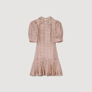 Sandro Paris Vestido Curto Estampado-Mulheres Vestidos