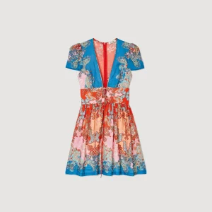 Sandro Paris Vestido Curto Estampado-Mulheres Vestidos