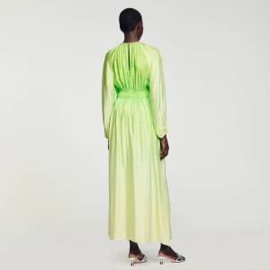 Sandro Paris Vestido Longo Com Strass No Pescoco-Mulheres Vestidos