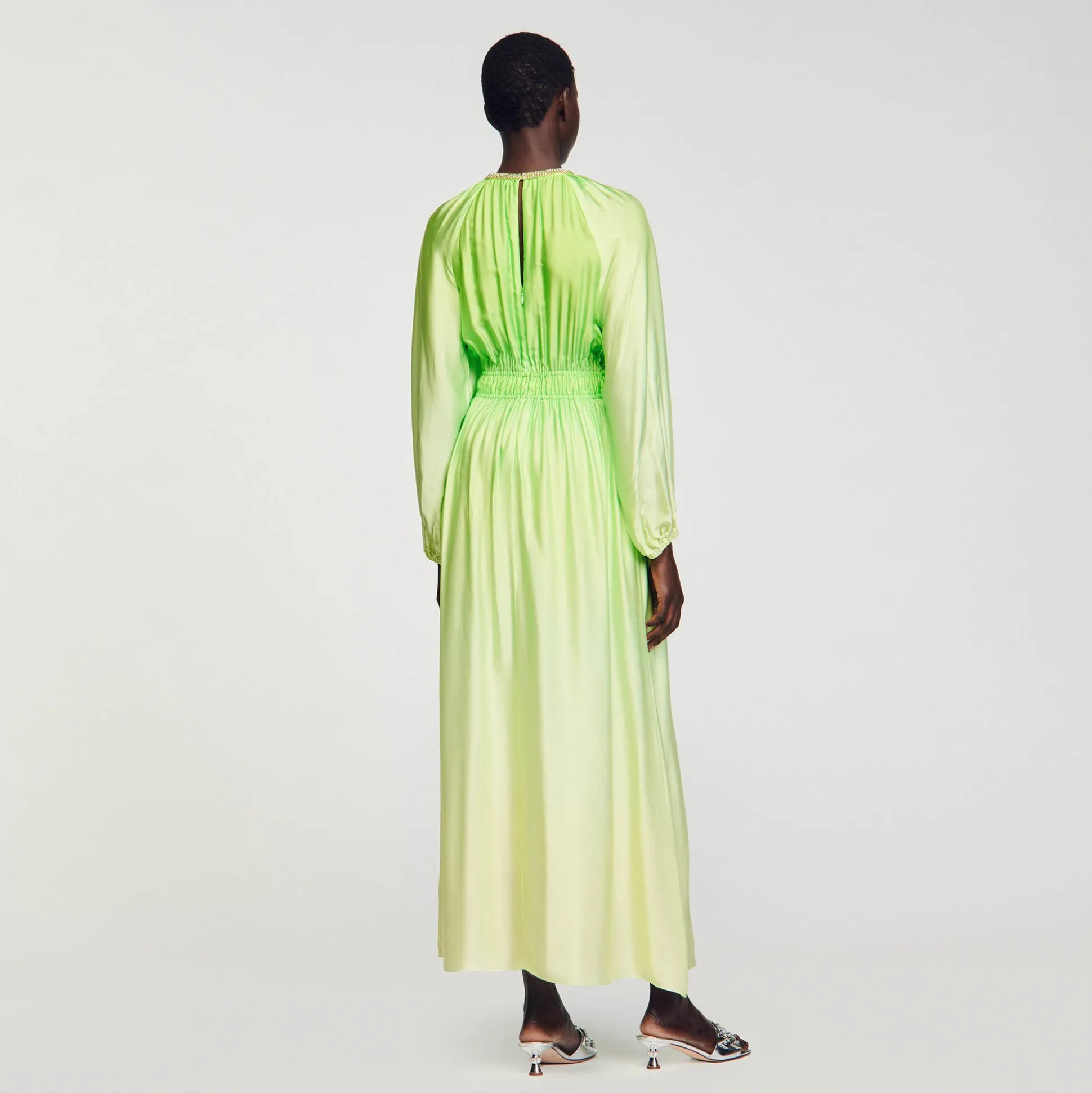 vestido_longo_com_strass__4.webp Sandro Paris Vestido Longo Com Strass No Pescoco-Mulheres Vestidos