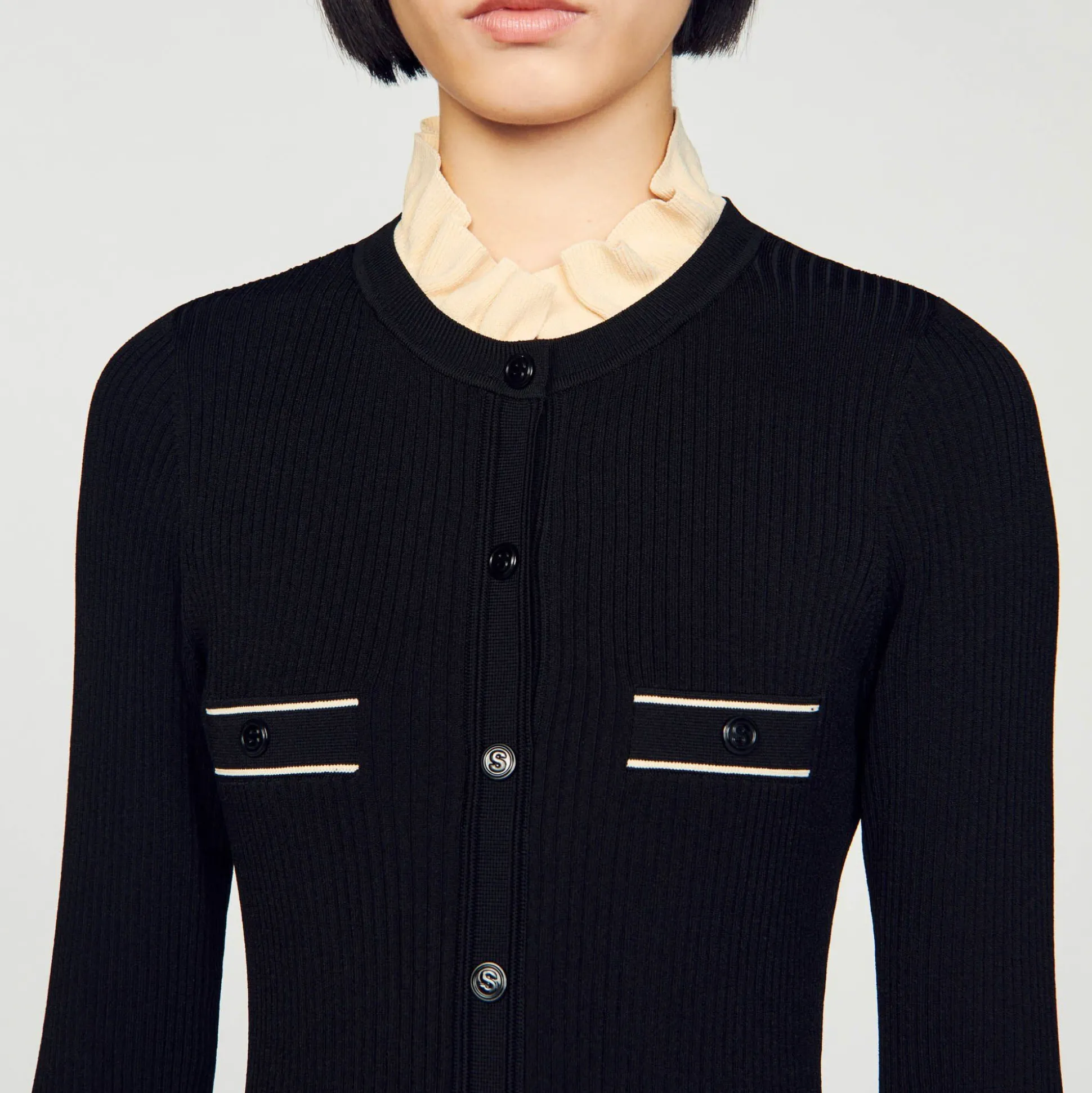 vestido_longo_de_malha_ca_2-1.webp Sandro Paris Vestido Longo De Malha Canelada-Mulheres Vestidos