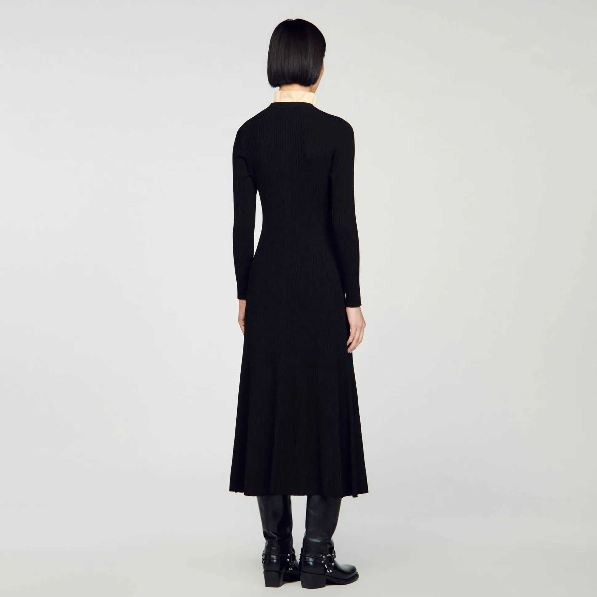 vestido_longo_de_malha_ca_4-1.webp Sandro Paris Vestido Longo De Malha Canelada-Mulheres Vestidos