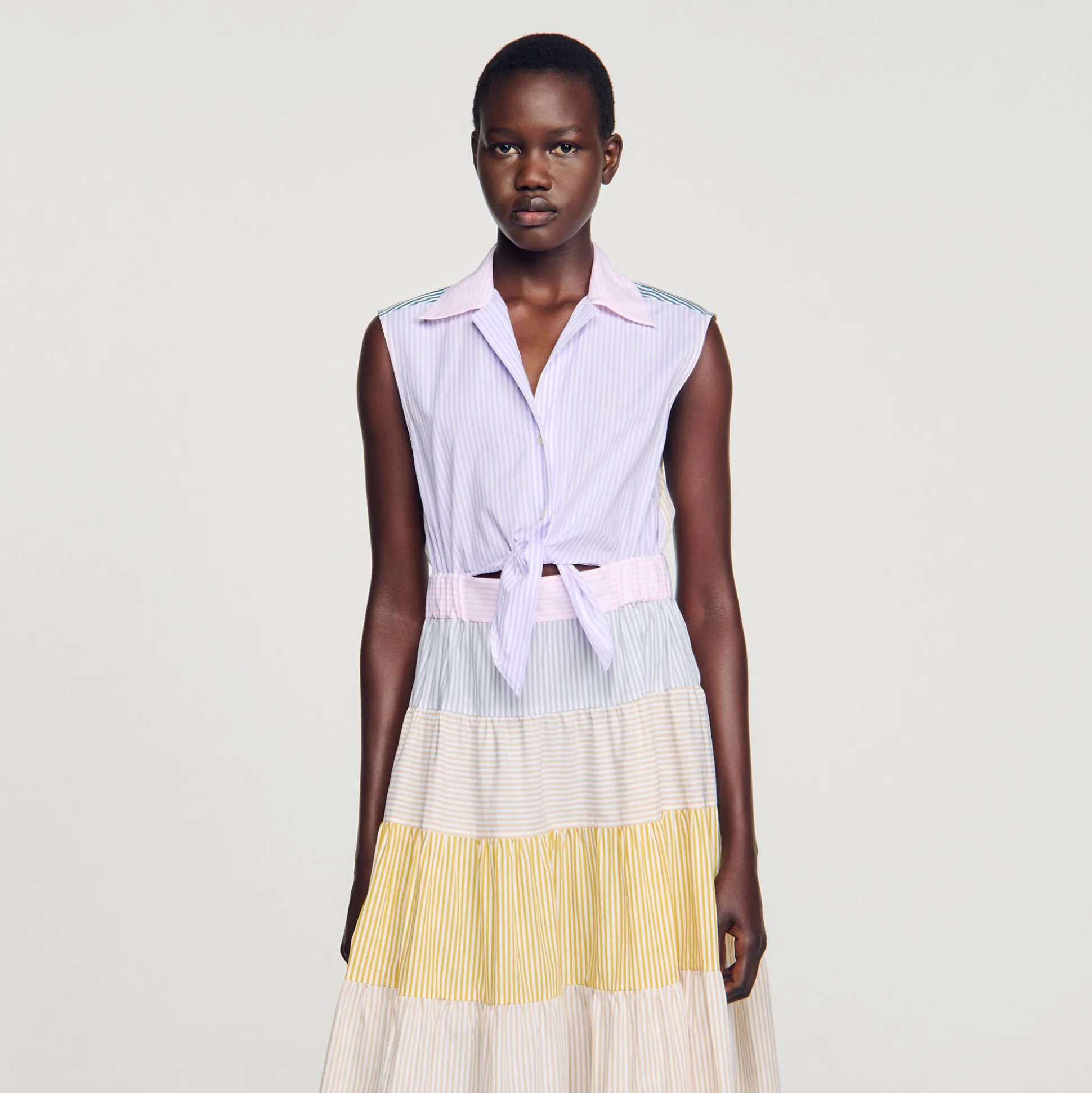 vestido_longo_em_patchwor_3.webp Sandro Paris Vestido Longo Em Patchwork-Mulheres Vestidos