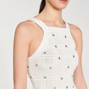 Sandro Paris Vestido Midi Com Franjas-Mulheres Vestidos