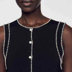 Sandro Paris Vestido Midi De Malha-Mulheres Vestidos