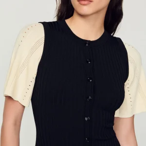 Sandro Paris Vestido Midi De Malha-Mulheres Vestidos