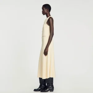 Sandro Paris Vestido Midi De Malha-Mulheres Vestidos