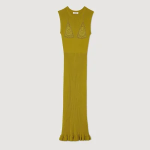 Sandro Paris Vestido Midi De Malha-Mulheres Vestidos