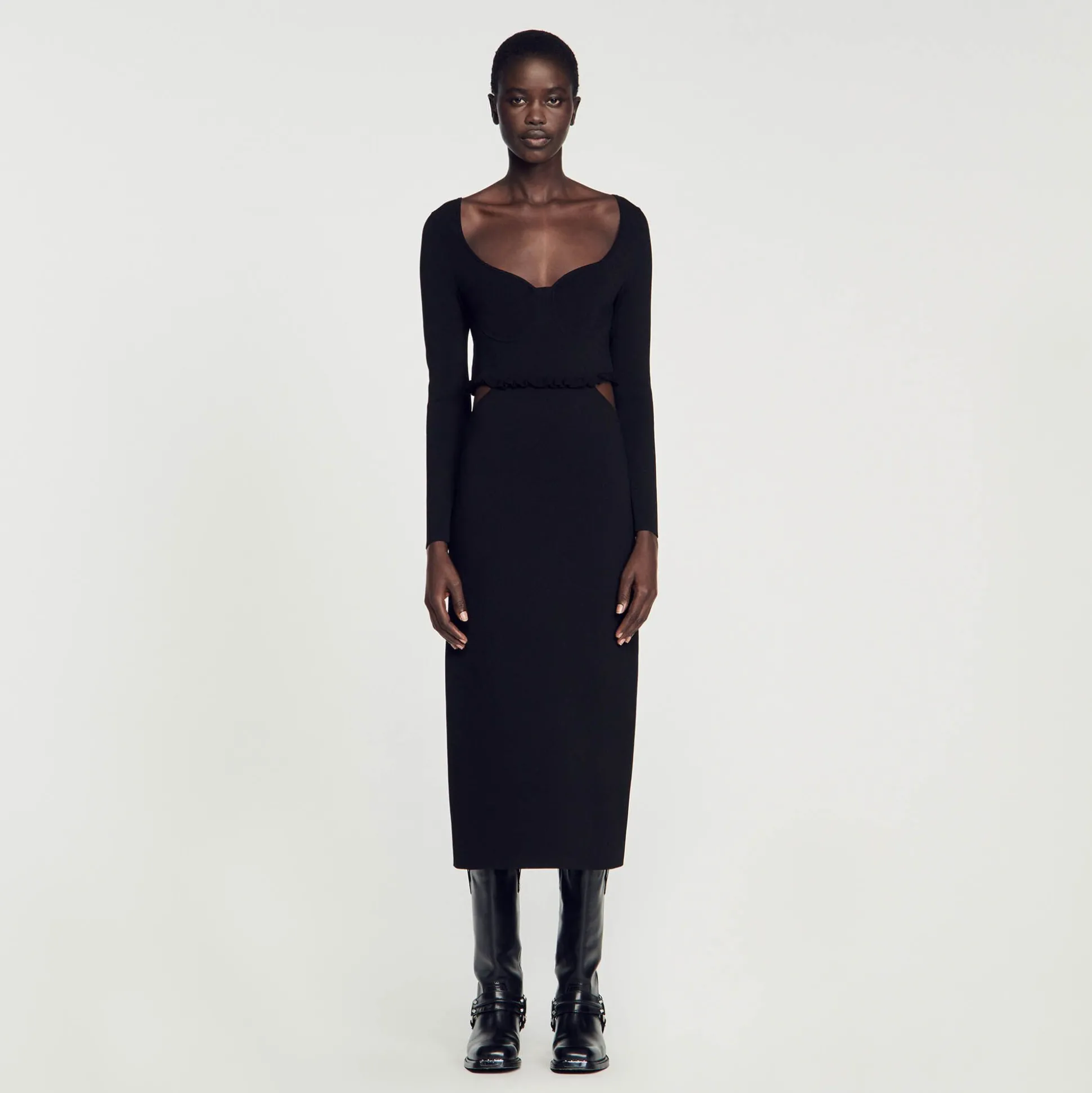 vestido_midi_vazado_1.webp Sandro Paris Vestido Midi Vazado-Mulheres Vestidos