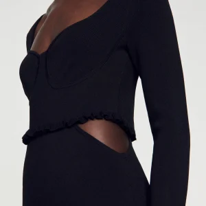 Sandro Paris Vestido Midi Vazado-Mulheres Vestidos