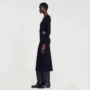 Sandro Paris Vestido Midi Vazado-Mulheres Vestidos