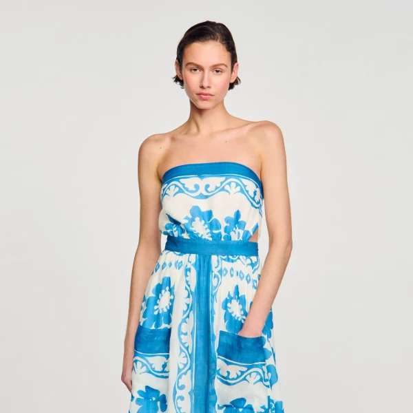 Sandro Paris Vestido Sem Alcas-Mulheres Vestidos