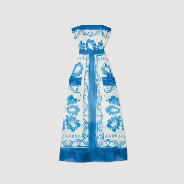 Sandro Paris Vestido Sem Alcas-Mulheres Vestidos